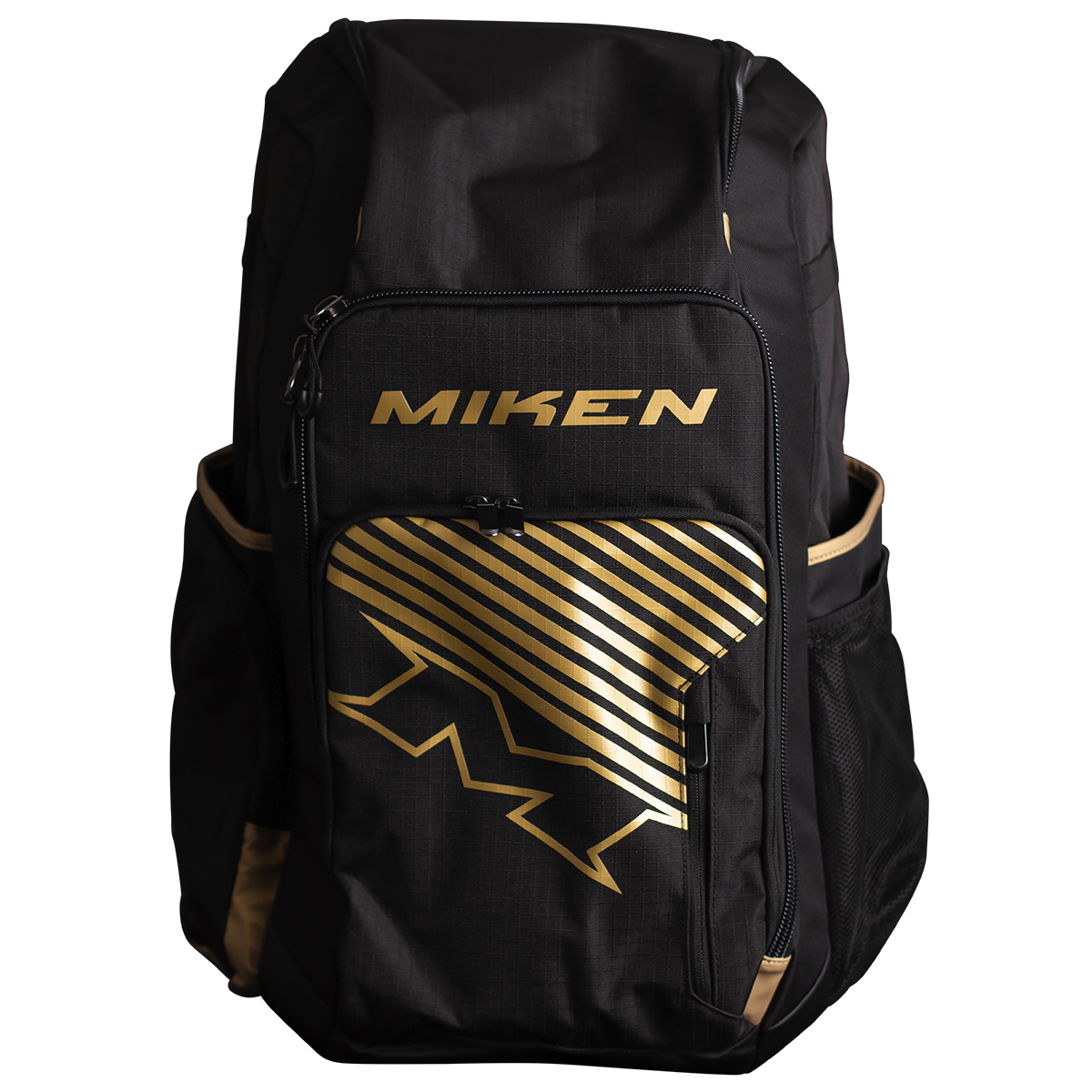 2023 Miken Gold Edition Deluxe Slowpitch Back Pack Bag M DLUXBP BKGO