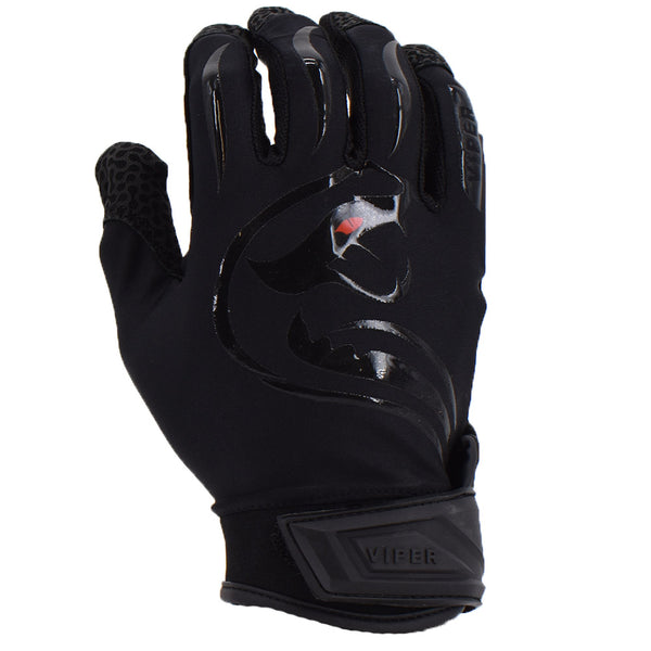 Viper Lite Premium Batting Gloves Leather Palm - Black Out