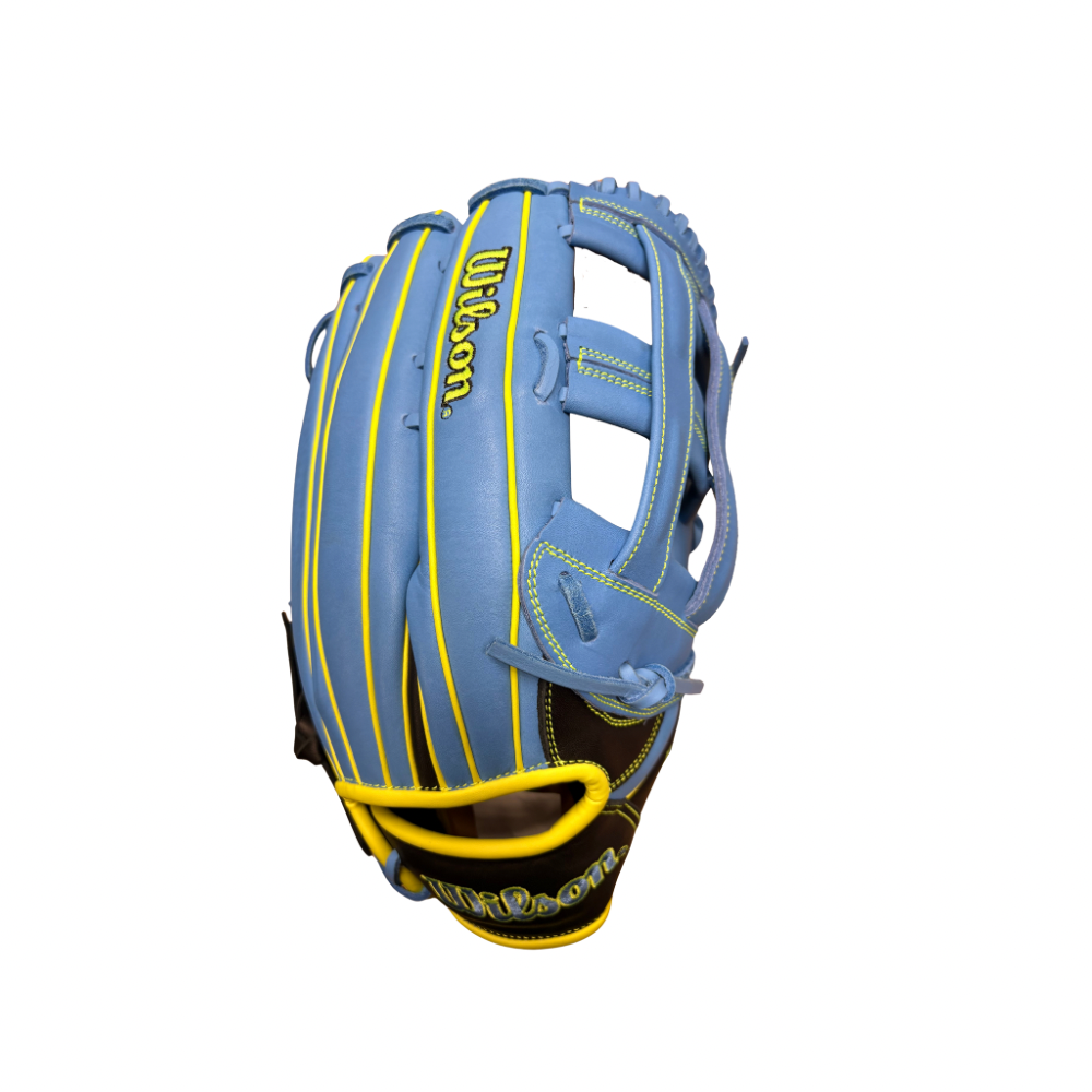 2026 Wilson A1000SP 13” Black/Cool Blue Slowpitch Fielding Glove - WBW