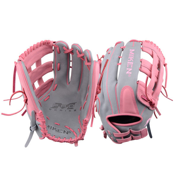 Miken Pro Limited Edition 13" Softball Glove - Grey/Pink