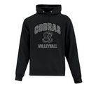 2025/26 Season Stratford Volleyball Club Cobras Volleyball Grey Scale Fleece Hoodie - 25-Hoodie-COBRAS-Volleyball-GREY ON BLACK- ATC2500-Black