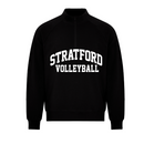 2025/26 Season Stratford Volleyball Club 1/4 Zip French Terry Sweater - 25-Hoodie-Stratford Volleyball-KOI2058-White Letters - Black Sweater