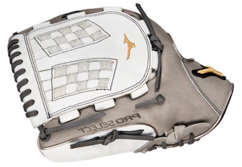 Mizuno Pro Select Softball Glove 12.5" White/Grey - 313064