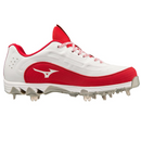 Mizuno Swift 8 Low Women's Fastpitch Metal Cleats White/Red- 320689