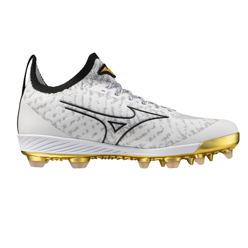 Mizuno Pro Knit TPU Limited Edition White/Gold Mens Molded Baseball/Softball Baseball Cleat - 320695.0074