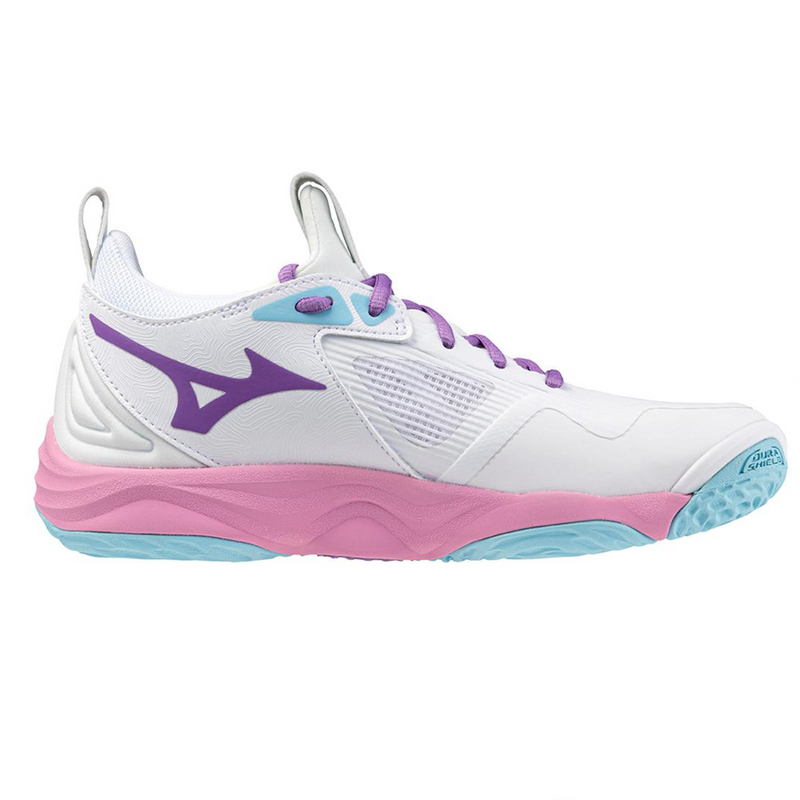 Mizuno Wave Momentum 3 Women s Volleyball Shoes White Peach Blue