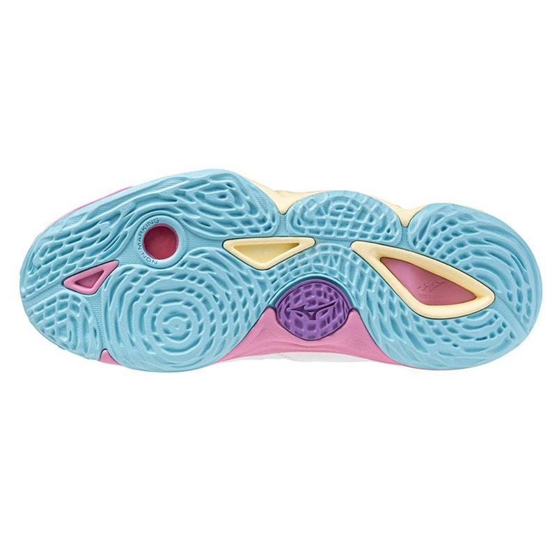 Mizuno Wave Momentum 3 Women s Volleyball Shoes White Peach Blue