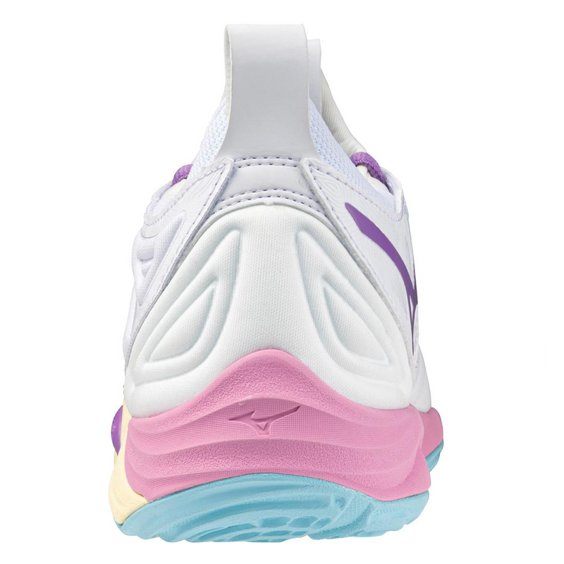Mizuno Wave Momentum 3 Women's Volleyball Shoes - White/Peach Blue Mizuno Wave Momentum 3 Women's Volleyball Shoes - White/Peach Blue