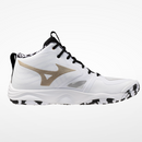 Wave Momentum 4 Elite Mid Volleyball Shoe - White/Gold - 430337.0074