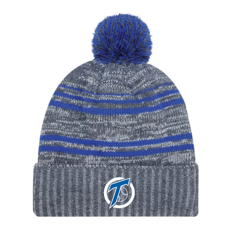 Wilmot Thunder Branded Acrylic/Poly Fleece POMPOM Charcoal/Royal Winter Hat - Winter-Hat-Thunder-Round-AJM-9G087M-CH/RY