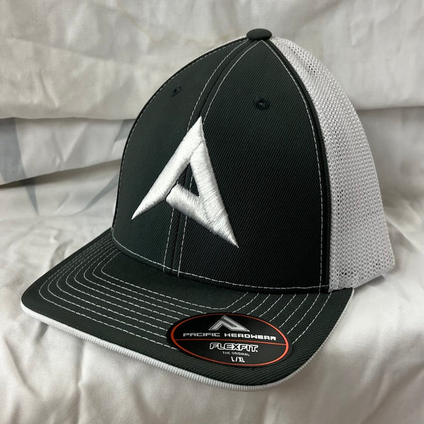Anarchy New Logo Pacific 404M Flex Fit Charcoal/White Hat - ANARCHY-404M-WHITE/CHAR-NEW-WHITE