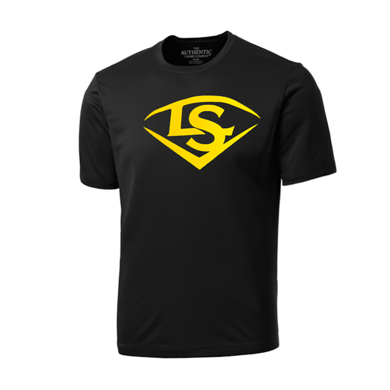 Louisville Slugger Branded Black and Gold Performance T-Shirt - ATC350-L/S-BLACK/GOLD-Short-Sleeve