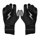 Bruce Bolt Chrome Series Long Cuff Batting Glove - Black