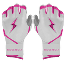 Bruce Bolt Chrome Series Long Cuff Batting Glove - Pink