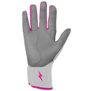 Bruce Bolt Chrome Series Long Cuff Batting Glove - Pink