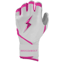 Bruce Bolt Chrome Series Long Cuff Batting Glove - Pink