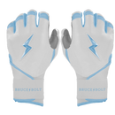 Bruce Bolt Chrome Series Long Cuff Batting Glove - Baby Blue