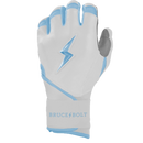 Bruce Bolt Chrome Series Long Cuff Batting Glove - Baby Blue