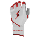 Bruce Bolt Chrome Series Long Cuff Batting Glove - Red