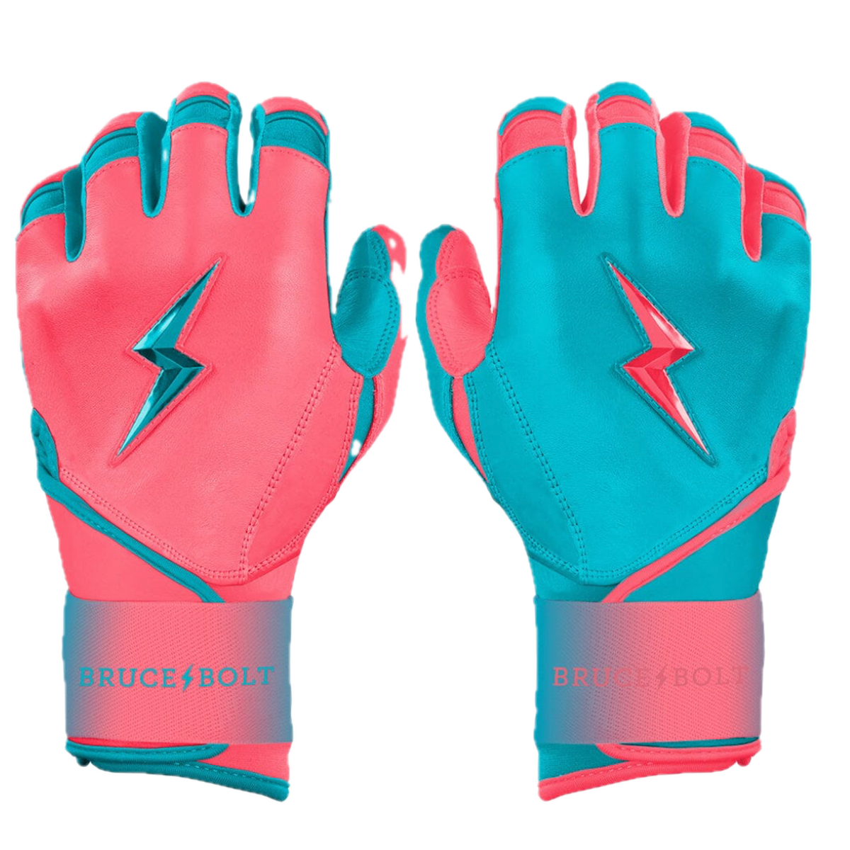 Bruce Bolt MAX Series Long Cuff Batting Glove - Pink/Teal