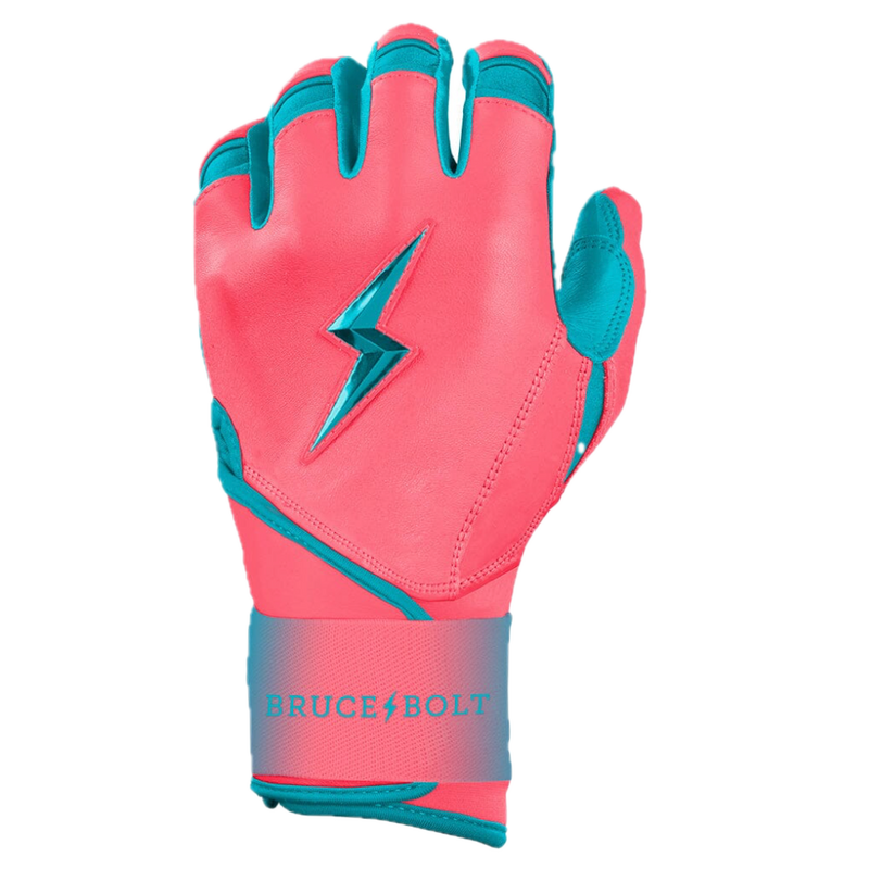 Bruce Bolt MAX Series Long Cuff Batting Glove - Pink/Teal