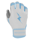 Bruce Bolt Chrome Series Short Cuff Batting Glove - Baby Blue