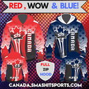 Red, WOW & Blue Hoodie (Customizable)