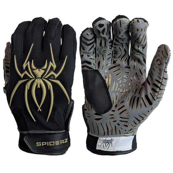 Web Tac Palm Spiderz HYBRID Batting Gloves Black/Gold