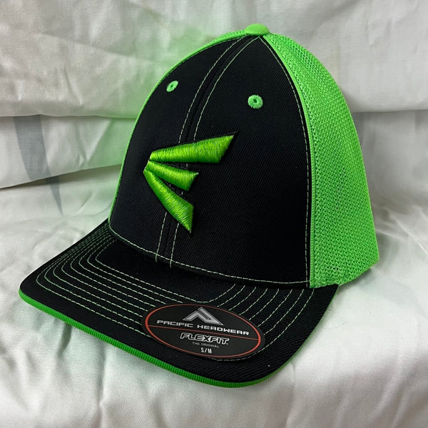 Easton Pacific 404M Flex Fit Neon Green Hat - HAT-EASTON-404M-NEONGR-BLACK-NEONG-E