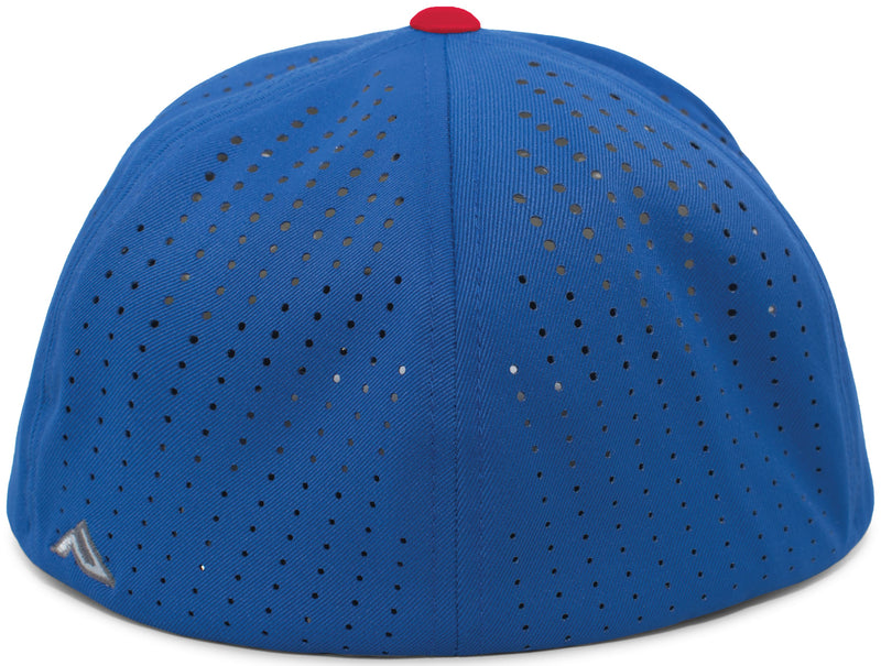 Anarchy 3D Puff Branded Pacific Royal/Red 474 Performance Flex Fit Hat - Anarchy A -474-Royal/Red-White Outline/Red Puff