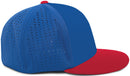 Louisville Slugger 3D Puff Branded Pacific Royal/Red 474 Performance Flex Fit Hat - LS-474-Royal/Red-White Outline/Red Puff