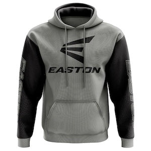 Easton Full Sublimation Grey Body Black Sleeves Hoodie - FULL-SUB-EASTON-GRY-BLK-SLEEVE