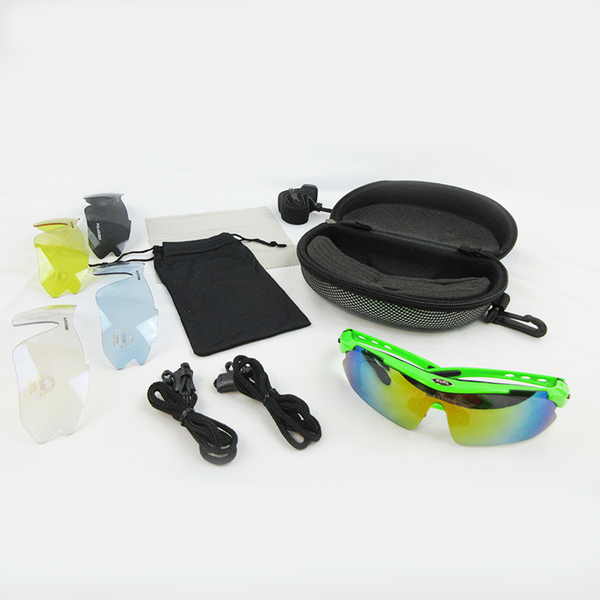 Gator Gear Multi-Lens Sunglasses Kit - Neon Green (w/ Prescription Lens Insert)