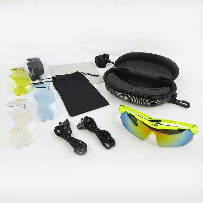 Gator Gear Multi-Lens Sunglasses Kit - Neon Yellow (w/ Prescription Lens Insert)