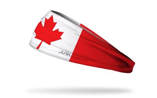 Canadian Flag - Junk Branded Headband : Canadian Flag - Red/White - HEADBAND-JUNK-CAN-FLAG-RD/WH