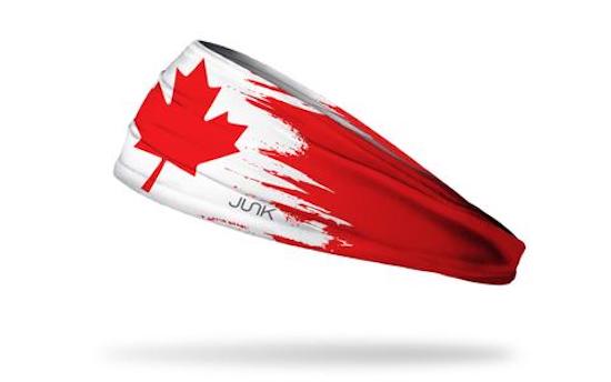 Canadian Flag - Junk Branded Headband : Canadian Streak - HEADBAND-JUNK-CAN-STREAK-RED