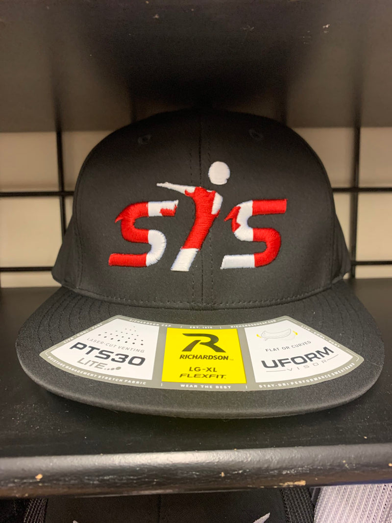 Smash It Sports Canada Hat by Richardson (PTS30) ALL BLACK SISC-SCRIP-RD/WH