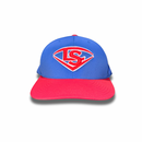 Louisville Slugger 3D Puff Branded Pacific Royal/Red 474 Performance Flex Fit Hat - LS-474-Royal/Red-White Outline/Red Puff