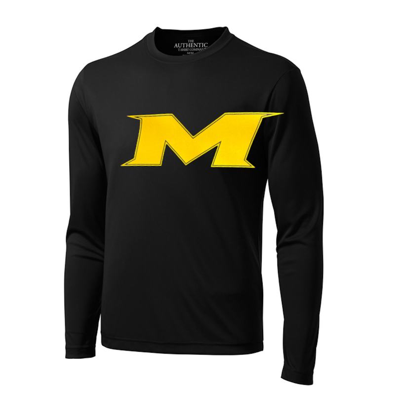 Miken Black and GOLD Long Sleeve Performance Shirt Black - LS350-MIKEN-BLACK/GOLD-BLACK