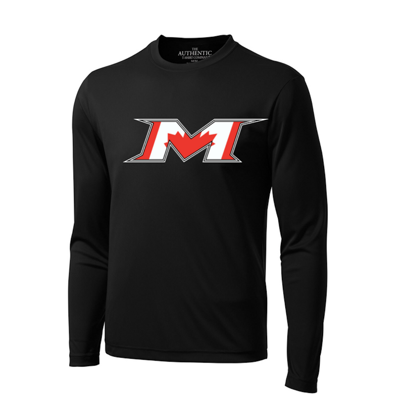 Miken Canada Long Sleeve Performance Shirt Black - LS350-MIKEN-CAN-BLACK