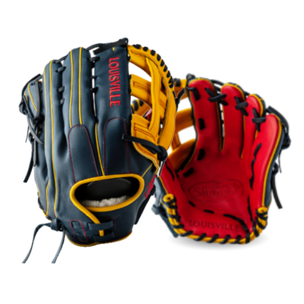 Louisville Slugger Super Z Softball Fielding Glove Red/Navy/Yellow Various Sizes - LSWTLSZ-S24-RNY