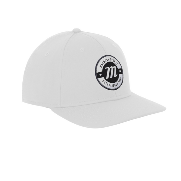 Marucci "M" Patch Performance White Snapback Hat - MAHTPFMM-W