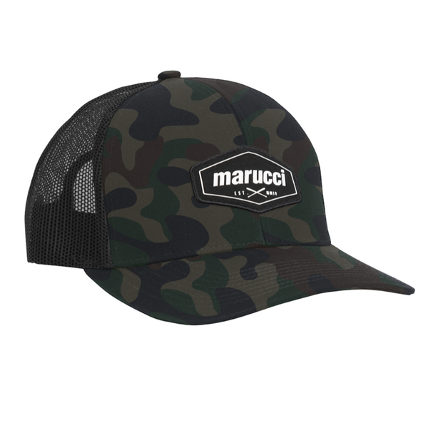 Marucci Snapback White Rubber Cross Patch Hat  - MAHTTRPCS-CM/BK
