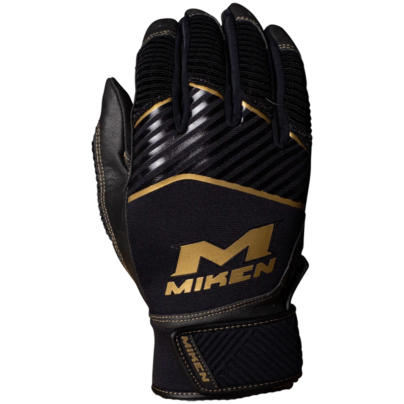 Miken Pro MK7X Gold Batting Gloves - MBGGLD-BLK