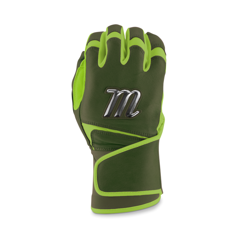 Marucci Remex Adult Olive Green/Lime Green Batting Gloves - MBRMX-OG/LG