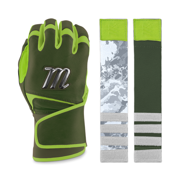 Marucci Remex Adult Olive Green/Lime Green Batting Gloves - MBRMX-OG/LG