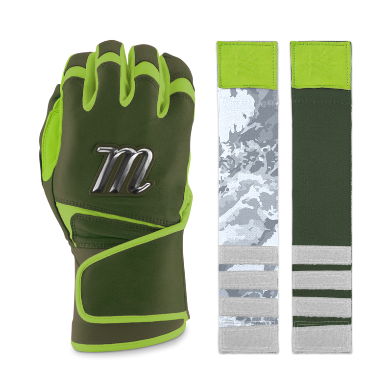 Marucci Remex Adult Olive Green/Lime Green Batting Gloves - MBRMX-OG/LG