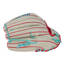 MARUCCI ACADIA SERIES 45A3 12" H-WEB CREAM/RED BASEBALL FIELDING GLOVE -MFG3AC45A3-CM/R