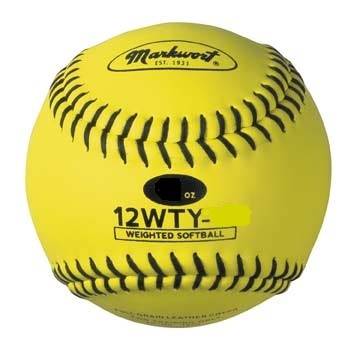 Wighted Yellow Leather 12" Softball - Various Weights