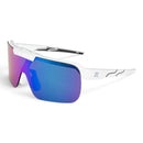 MARUCCI SPORTS SHIELD PERFORMANCE FLIP UP SUNGLASSES - CLEAR TRANSLUCENT - CLEAR GREY WITH TURQUOISE MIRROR LENSE - MSNVSHIELDFLP-C-G-TQ